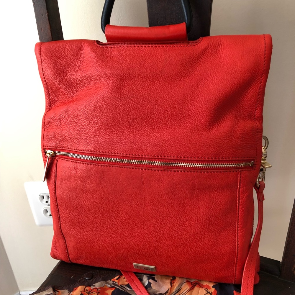 Botkier Coral Leather Foldover Crossbody/Tote